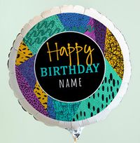 Tap to view Happy Birthday Pattern Personalised Balloon