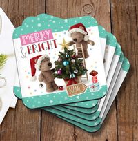 Tap to view Merry & Bright Barley Bear Personalised Coaster