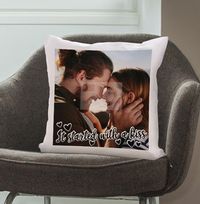 Tap to view Started With A Kiss Photo Cushion
