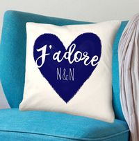 Tap to view J'Adore Navy Personalised Cushion