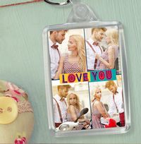 Tap to view Love You Valentines Multi Photo Keyring