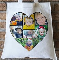 Tap to view Heart Photo Collage Personalised Tote Bag