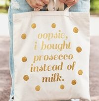 Tap to view Prosecco Instead of Milk Personalised Tote Bag