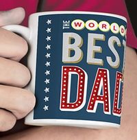 Tap to view World's Best Dad Name in Lights Mug