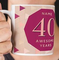 Tap to view 40 Awesome Years Female Photo Mug