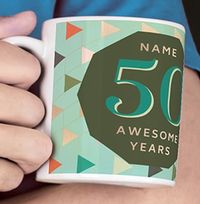 Tap to view 50 Awesome Years Male Photo Mug