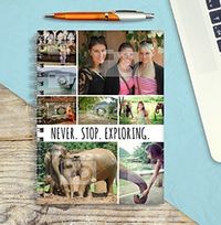 Tap to view Photo Collage Travel Notebook, Never Stop Exploring