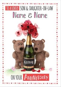 Tap to view Barley Bear - Son & Daughter-In-Law Personalised Card
