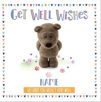 Tap to view Barley Bear - Get Well Wishes Personalised Card