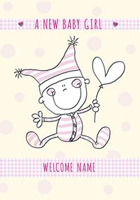 Tap to view Cute Characters - New Baby Card Baby Girl