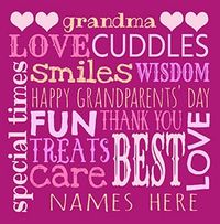 Tap to view Grandma Personalised Grandparent's Day Card