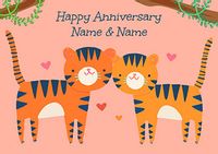 Tap to view Wild Thing Tiger Anniversary personalised Card