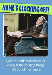 Tap to view Clocking Off Personalised Retirement Card