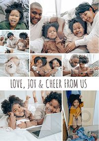 Tap to view Love Joy and Cheers from Us Multi Photo Card