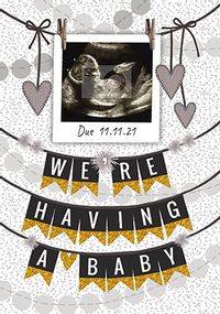 Tap to view We're having a Baby bunting photo Card