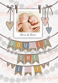 Tap to view Double the Joy Bunting photo Card