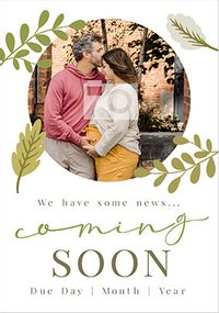 Tap to view Coming Soon photo pregnancy announcement Card