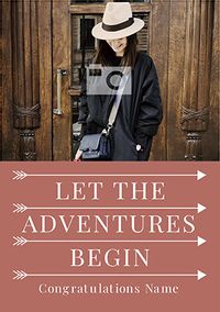 Tap to view Let the Adventures Begin New Home Photo Card