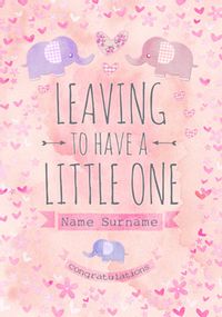 Tap to view Button Nose - Leaving to have a Baby Card Little Girl Pink