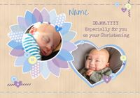 Tap to view Patchwork - Christening Card Photo Upload Boy