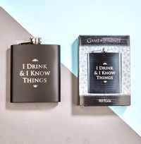 Tap to view Game Of Thrones Hip Flask - I Drink & I Know Things