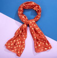Tap to view Burnt Orange Scarf With Gold Foil Bee