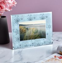 Tap to view Silver Snowflake Glass Photo Frame - 4 x 6 in