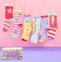 Tap to view Kids Funky Dory Oddsocks Pack Size 12-5.5