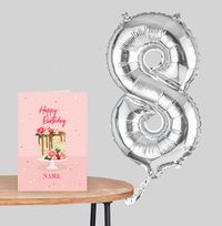 Tap to view 16In '8' Silver Balloon - Inflate At Home