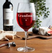 Tap to view Grandmas Wine Personalised Wine Glass