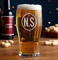 Tap to view Personalised Large Initials Beer Glass