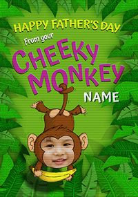 Tap to view Happy Father's Day From Your Cheeky Monkey Photo Flip Reveal Card