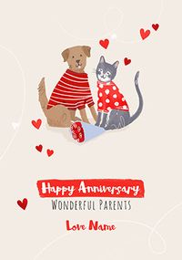Tap to view Happy Anniversary Parents Personalised Card