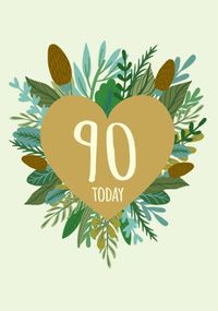 Tap to view Male 90TH Birthday Flowers Card