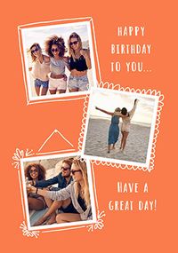 Tap to view Gallery 3 Photo Happy Birthday Card