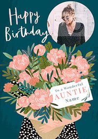 Tap to view Blooms Special Auntie Photo Birthday Card