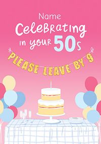 Tap to view 50th Birthday Leave by 9 Personalised Birthday Card