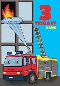 Tap to view Fire Engine 3 Today Birthday Card