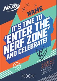 Tap to view Enter the Nerf Zone Personalised Birthday Card