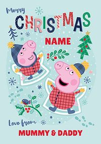 Tap to view Peppa Pig Personalised Mummy& Daddy  Christmas Card