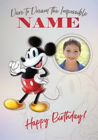 Tap to view Mickey Mouse Heritage Sketch Photo Birthday Card