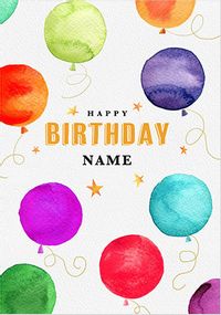 Tap to view Colourful Balloons Personalised Birthday Card