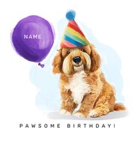 Tap to view Dog and Balloon Personalised Birthday Card
