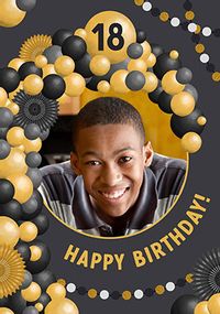 Tap to view 18th Black and Gold Birthday Card
