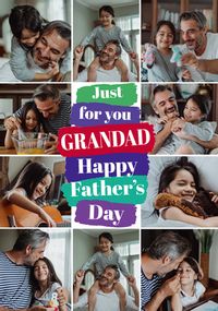 Tap to view Just For You Grandad 10 Photo Father's Day Card