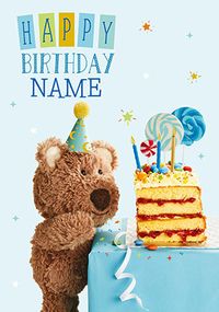 Tap to view Barley Bear - Birthday Cake Personalised Card