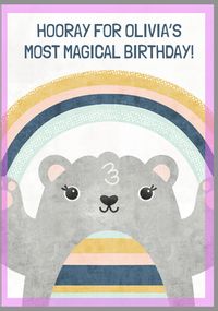 Tap to view Bear and Rainbow Kids Birthday Card