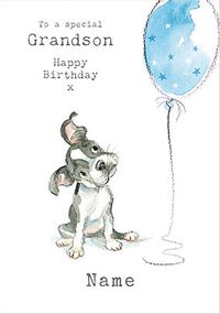 Tap to view Grandson Puppy Personalised Birthday Card