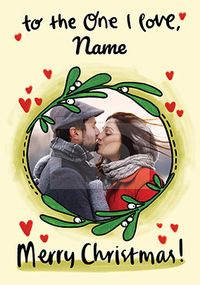 Tap to view One I Love Mistletoe Photo Christmas Card
