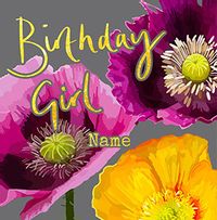 Tap to view Pink And Yellow Flower Birthday Girl Card